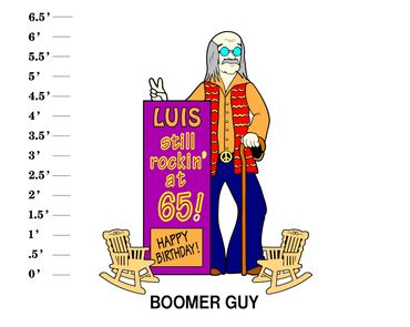 Boomer Guy Lawn Sign Name still rockin' at age! Happy Birthday!