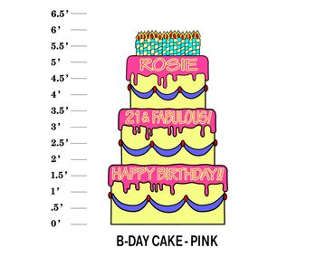 Pink Cake Lawn Sign Name Age & Fabulous Happy Birthday (alternative phrases available)
