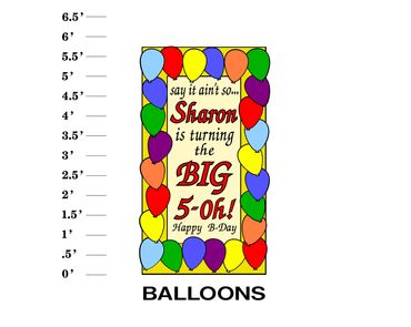 Balloon Lawn sign Say it ain't so name is turning the big #-oh! Happy B-Day