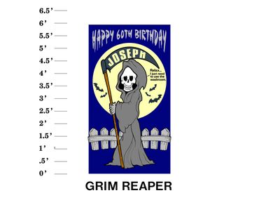 Grim Reaper Lawn Sign Happy Age Birthday Name Relax I just need to use the bathroom