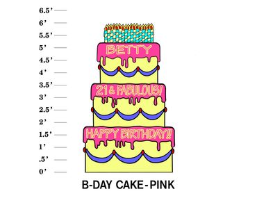 Pink Cake Lawn Sign Name Age & Fabulous Happy Birthday (multiple phrases available)