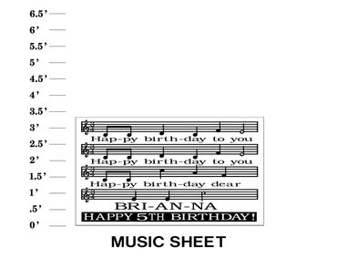 Music Sheet Lawn Sign Happy Birthday Song Name Happy Age Birthday