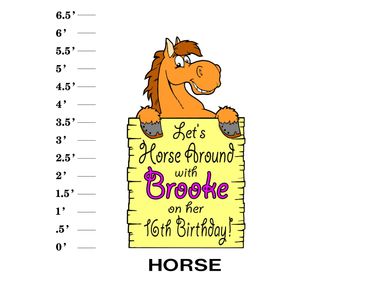 Horse Lawn Sign Let's horse around with Name on her Age Birthday