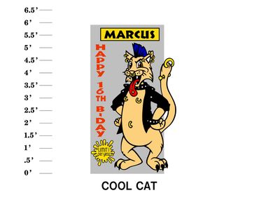 Cool Cat Lawn Sign Name Happy Age Birthday