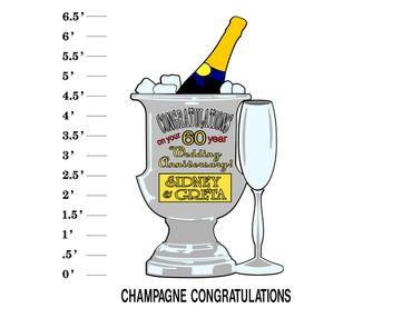 Champagne Congratulations Lawn Sign Congratulations on your (#) year Wedding Anniversary (Names)