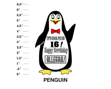 Penguin Lawn Sign It's cool to be age! Happy Birthday Name