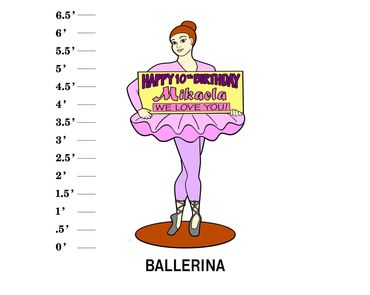 Ballerina Lawn Sign Happy Age Birthday We Love You