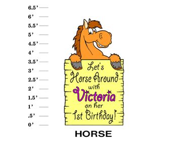 Horse Lawn Sign Let's Horse Around with Name on his/her Age Birthday
