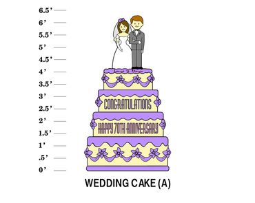 Wedding Cake (A) Lawn Sign Congratulations Happy Year Anniversary