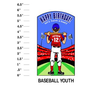 Baseball Youth Lawn Sign Happy Birthday let's have a ball Name is Age