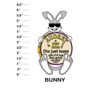 Bunny Lawn Sign Name is age! She/He just keeps going and going and going....