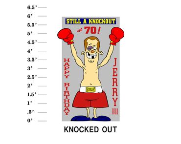 Knocked Out Lawn Sign Still a knockout at age Happy Birthday Name