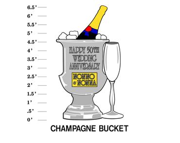 Champagne Bucket Lawn Card Happy Year Wedding Anniversary (Name & Name)