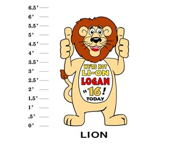 Lion Lawn Sign We're not Li-on Name is age! Today
