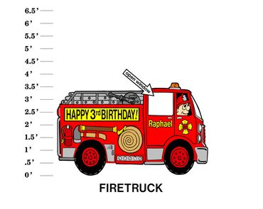 Firetruck Lawn Sign Happy Age Birthday Name