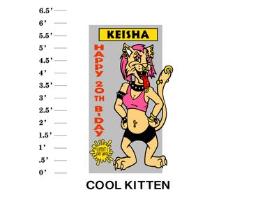 Cool Kitten Lawn Sign Happy Age Birthday
