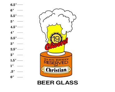 Beer Glass Lawn Sign Age Cheers1 This beer reserved for name