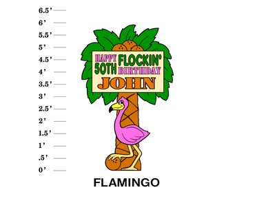 Flamingo Lawn Sign "Happy Flockin' Age Birthday Name"