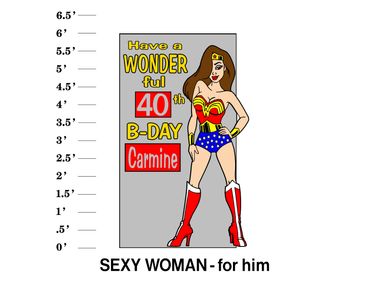 Sexy Woman - For Him Lawn sign "Have a wonderful age B-Day Name"