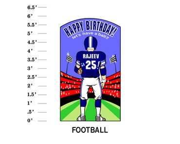 Football Lawn Sign Happy Birthday let's have a ball name is age!