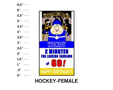 Hockey Female Lawn Sign 2 Minutes for looking good at age! Happy Birthday