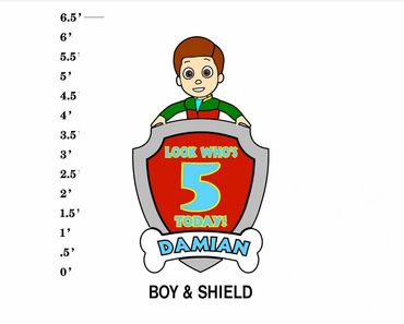 Paw Patrol Look-alike Boy & Shield Lawn Card Look Who's Age Today! Name