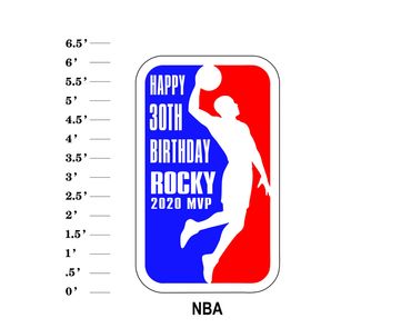 NBA Lawn Sign Happy Age Birthday Name Year MVP