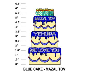 Blue Cake Lawn Sign Mazal Tov Name We Love You