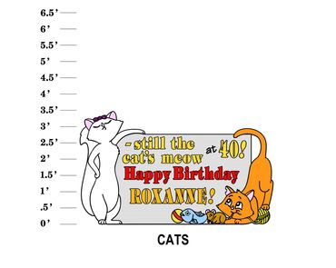 Still the Cat's Meow at age Happy Birthday Name! Cat Lawn Sign