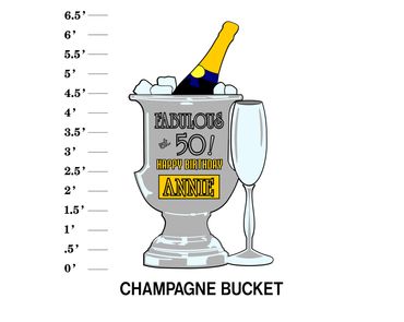 Champagne Bucket lawn sign Fabulous at age! Happy Birthday Name