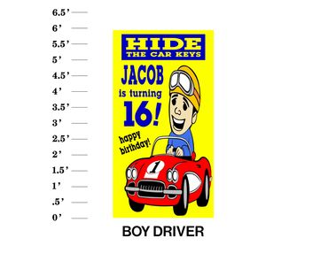 Boy Driver Lawn Sign Hide the car keys name is turning 16! Happy Birthday