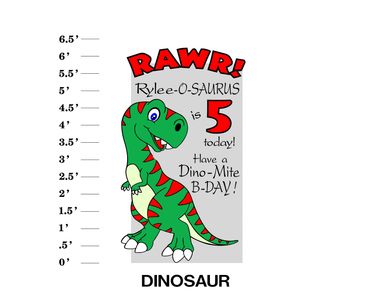 Dino Lawn Sign Rawr! (Name)-o-saurus is (age) today! Have a Dino-Mite B-Day!