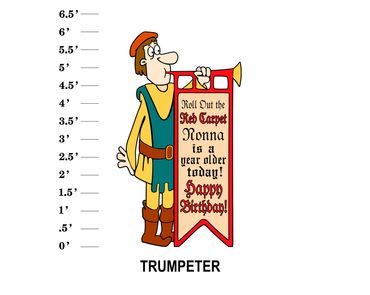 Trumpeter Lawn Sign Roll out the red carpet name is a year older together happy birthday