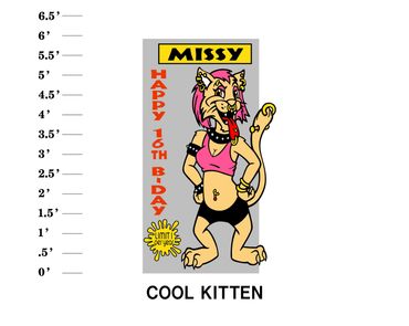 Cool Kitten Lawn Sign Name Happy Age Birthday