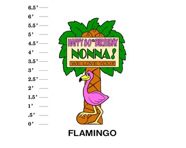 Flamingo Tree Lawn Sign Happy Age Birthday Name! We Love You (multiple phrases available)
