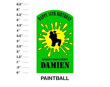 Paintball Lawn Sign Happy Age Birthday Squad Commander Name
