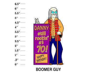 Boomer Guy lawn sign Age still rockin' at age! Happy Birthday!