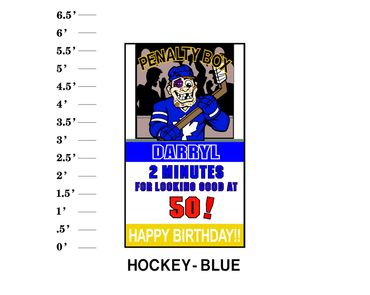 Hockey Blue Lawn Sign 2 Minutes for looking good at age! Happy Birthday