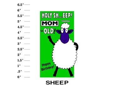 Sheep Lawn Sign Holy Sh...eep! Name is old! Happy Birthday