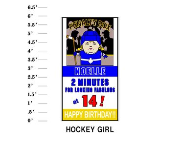  Hockey Girl Lawn Sign 2 Minutes for looking good at age! Happy Birthday