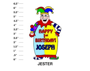 Jester Lawn Sign Happy Age Birthday! Name