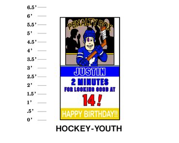 Hockey Youth Lawn Sign Name 2 minutes for looking good at age! Happy Birthday