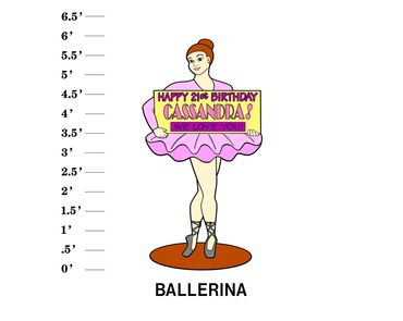 Ballerina Lawn Sign Happy Age Birthday We Love You