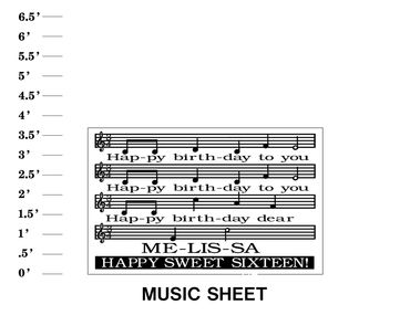 Music Sheet Lawn Card Happy Birthday Song Name Happy Sweet Sixteen