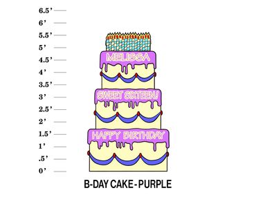 Purple Cake Lawn Sign Name Sweet Sixteen Happy Birthday (alternative phrases available)