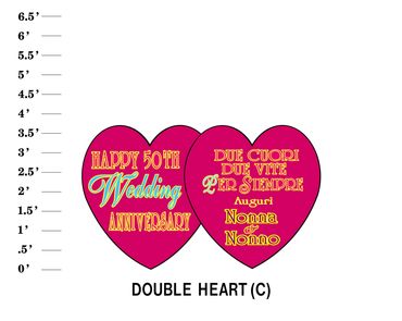Double Heart (C) Happy Year Wedding Anniversary Due Cuori Due Vite Per Siempre Auguri (Names & Name)