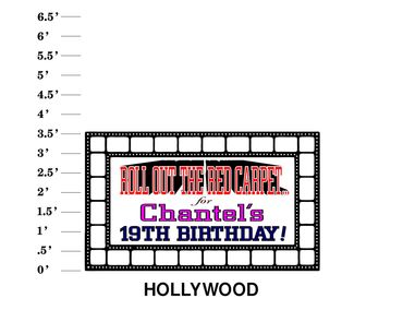 Hollywood Lawn Sign Roll out the red carpet for name's age birthday