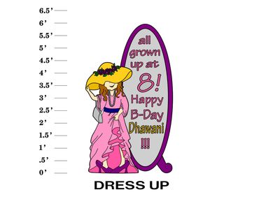 Dress Up Lawn Sign All Grown up at 8! Happy B-Day Name!!!