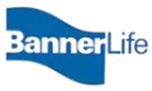 Banner Life logo with blue wave design and text.