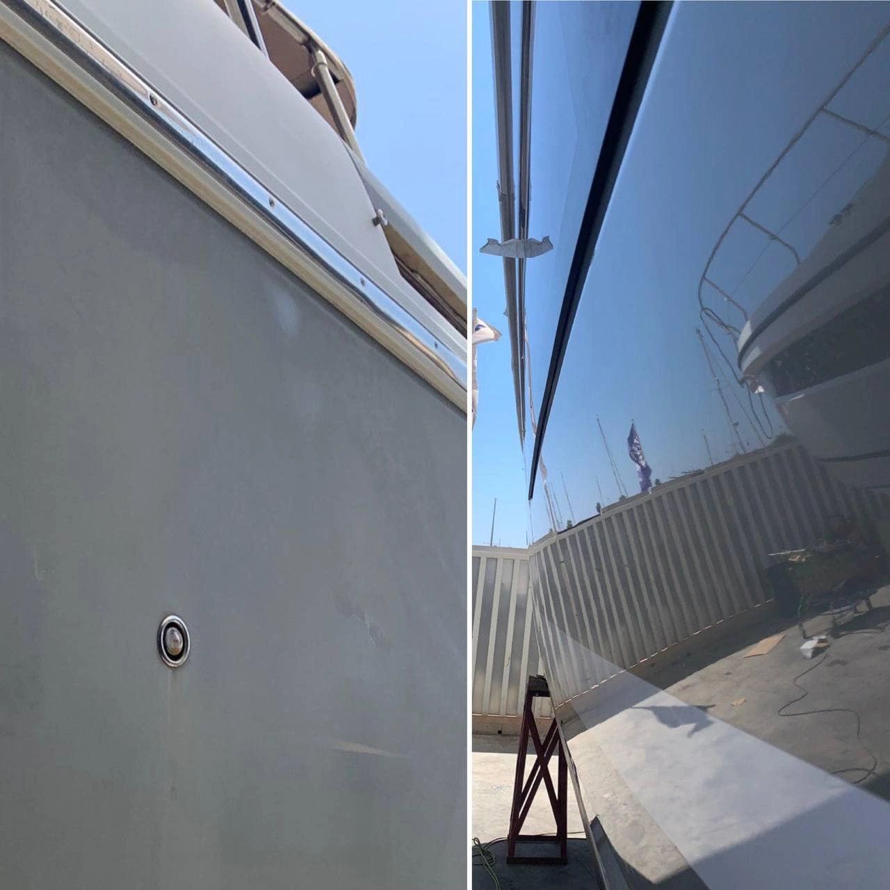 before and after of polishing and ceramic coating application